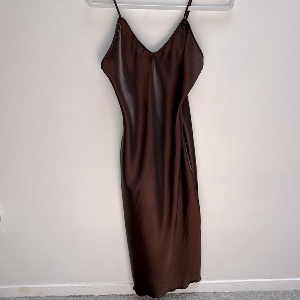 Silky chocolate Bebe dress